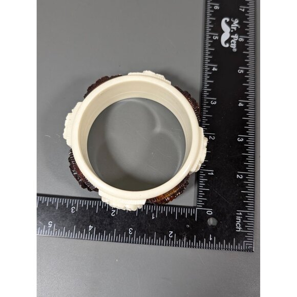 Vintage Sarah Coventry Rose Lucite Bangle Bracelet Faux Amber Cream 8.5" - Picture 12 of 13